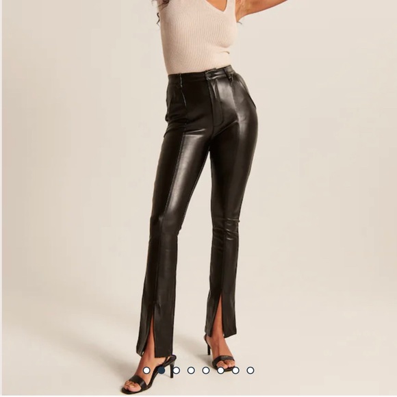 Abercrombie & Fitch Pants - Abercrombie & Fitch Vegan Leather Split-Hem Pants